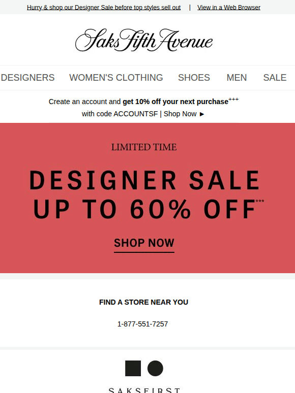 These designer styles are up to 60% off...