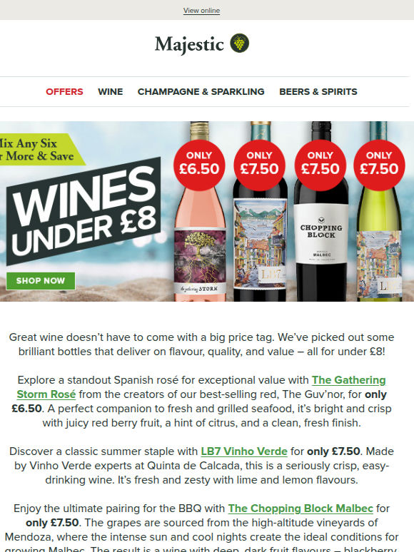 Top wines under £8