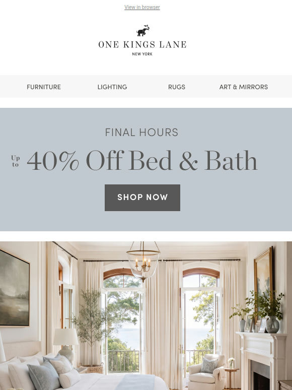 Final Hours: Peacock Alley, Ralph Lauren Home & Kim Salmela — Up to 40% Off