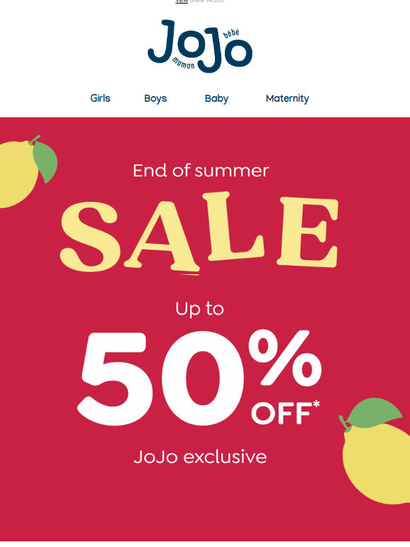 Summer SALE: Up to 50% off