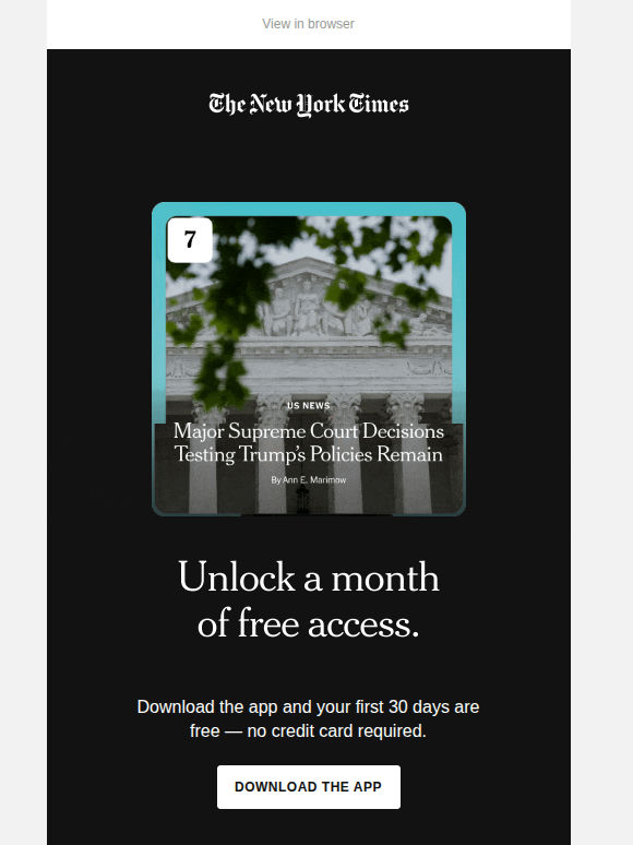 Free access. One month. No credit card.