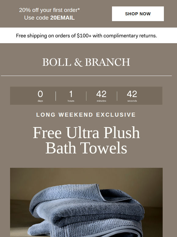 Ends Tonight | free Ultra Plush Bath Towels