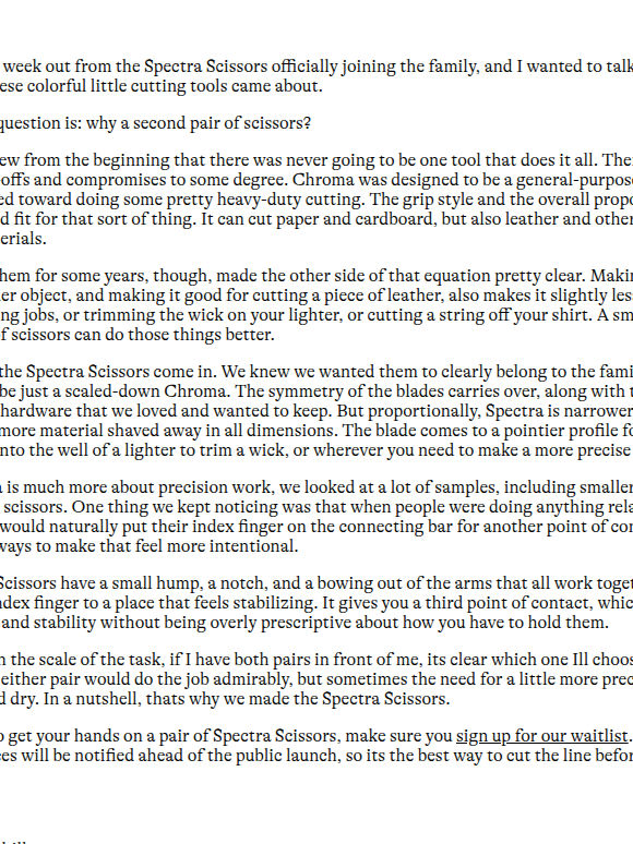 Why a second pair of scissors?