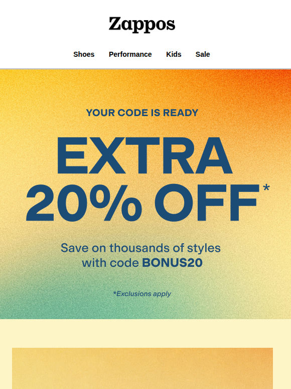 Extra 20% OFF your favorite brands