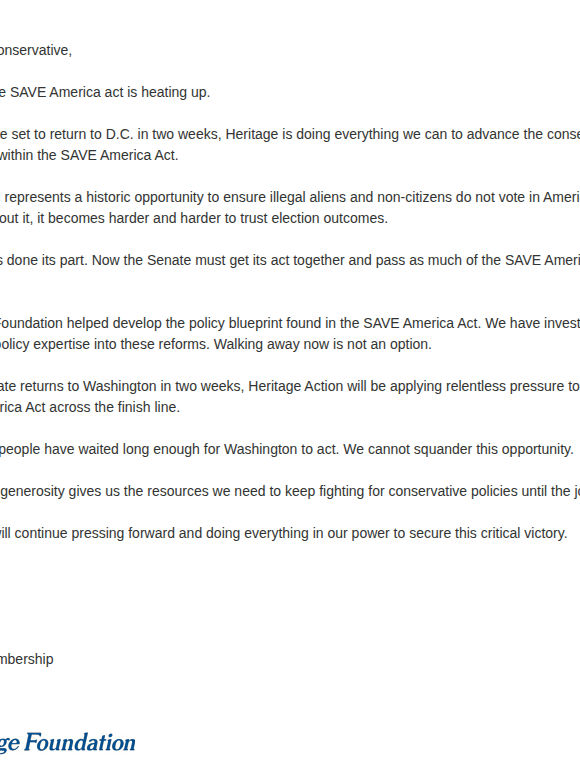 We are not backing down on the SAVE America Act