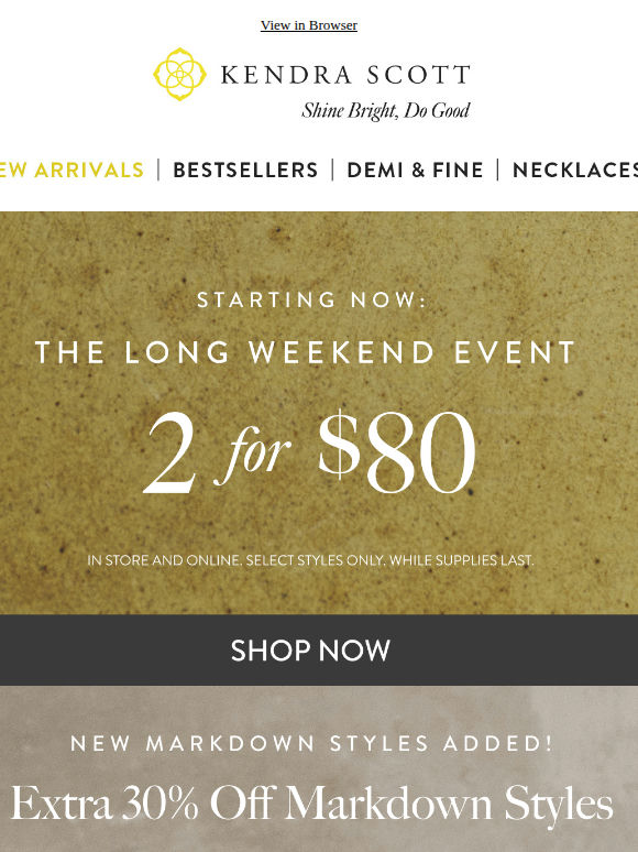 2 for $80 Starts Now
