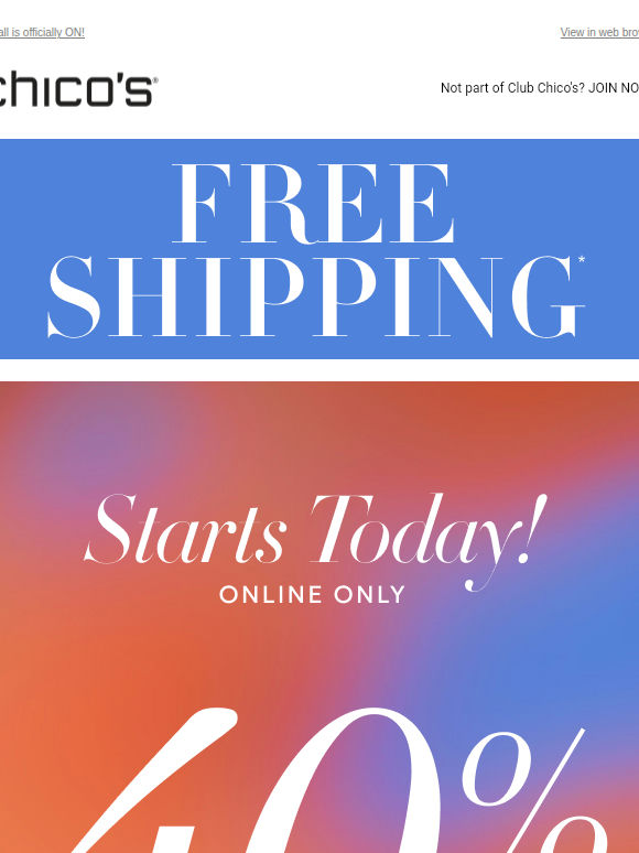 40% off EVERYTHING* ✔️ FREE ship ✔️ $25+ STEALS ✔️