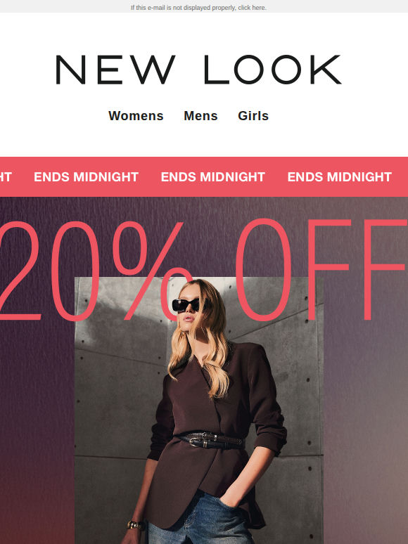 ENDS MIDNIGHT: 20% off everything