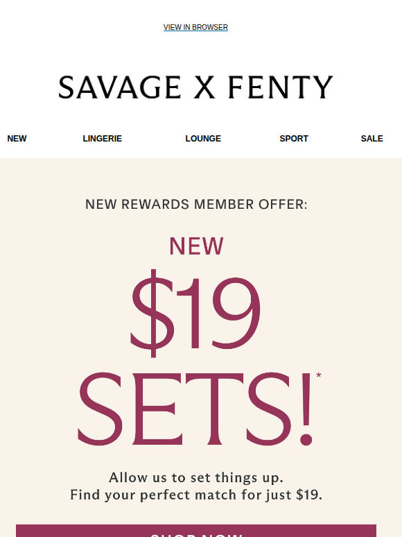 New Sets for Up to $19?!
