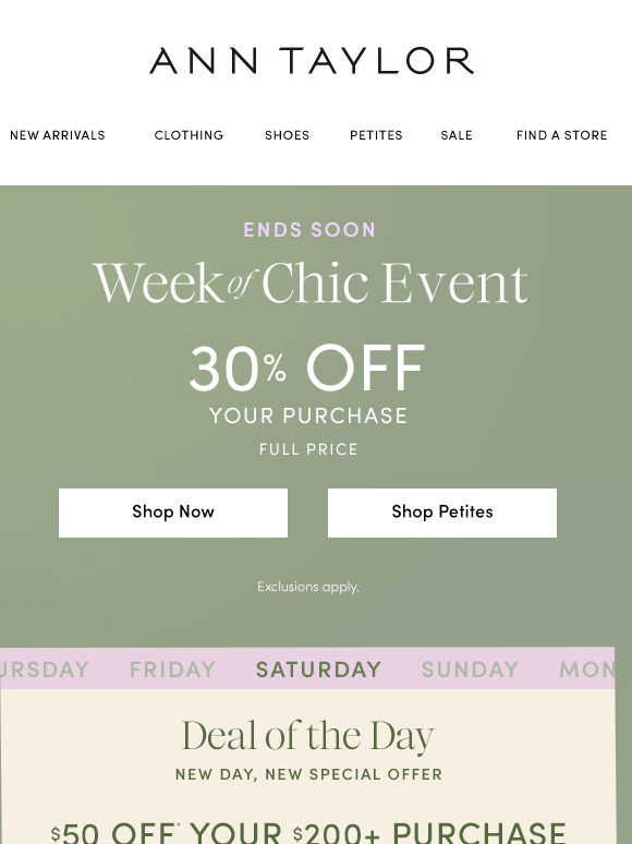 $50 Off $200+ Ends Soon!