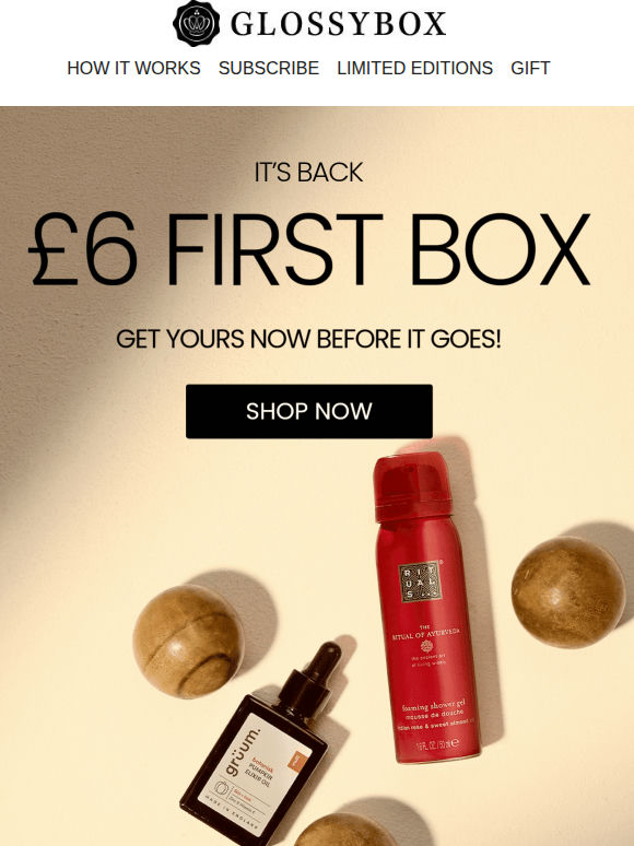 IT'S BACK: £6 First Box ❤️