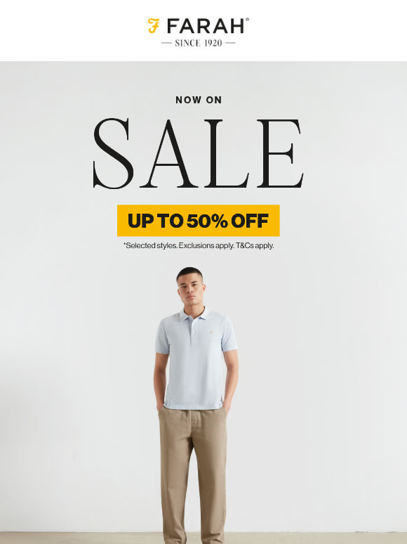 Up to 50% off. Straight to the point.