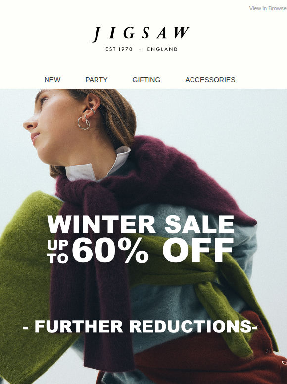 Up to 60% off | Further Reductions