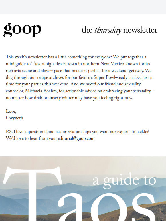 the Thursday newsletter