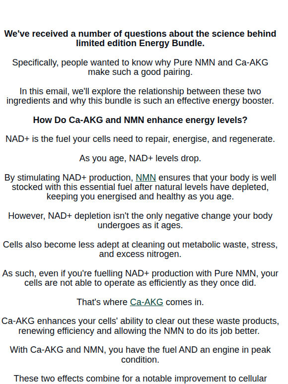 How NMN and Ca-AKG Work Together ⚡