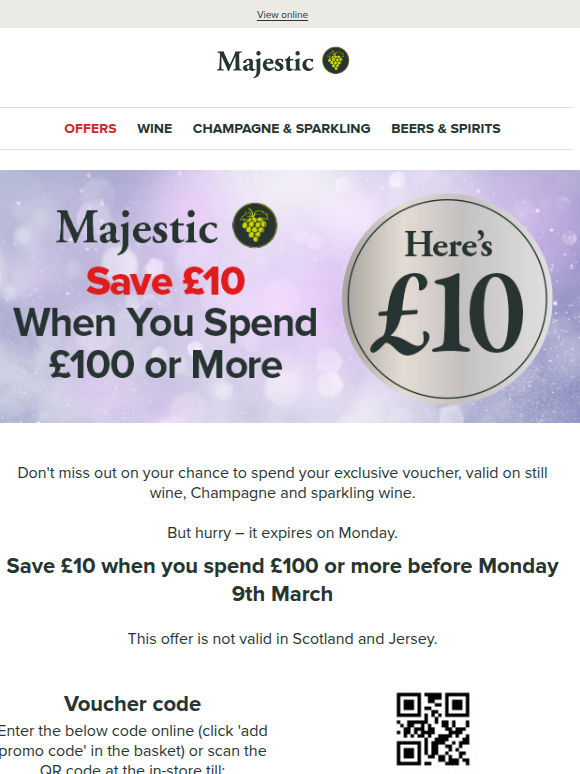 Your £10 voucher expires on Monday