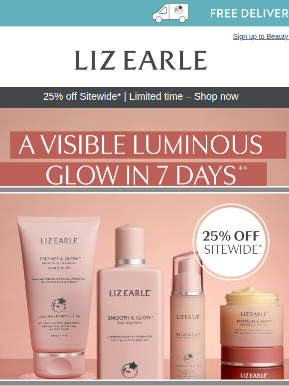A visible luminous glow in 7 days ✨