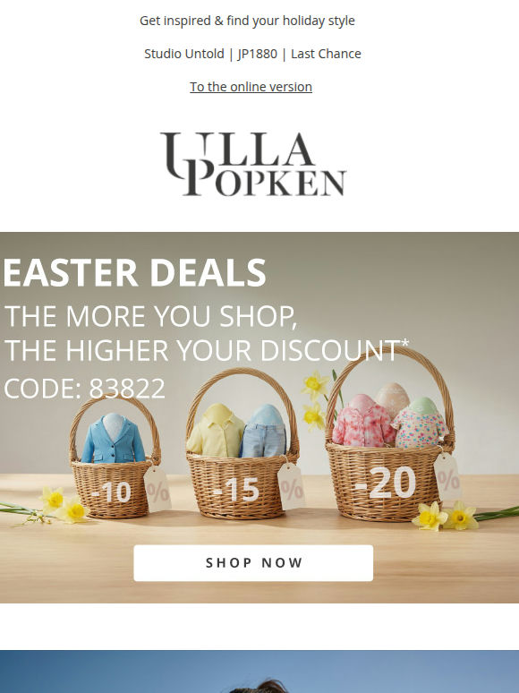 Happy Easter: 🐰 Save up to 20% off!