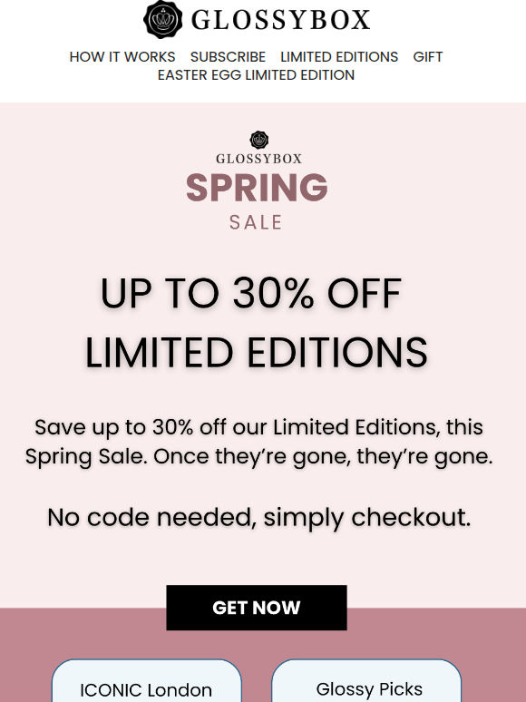 HURRY! Up to 30% Off Limited Editions 🏃‍➡️🖤