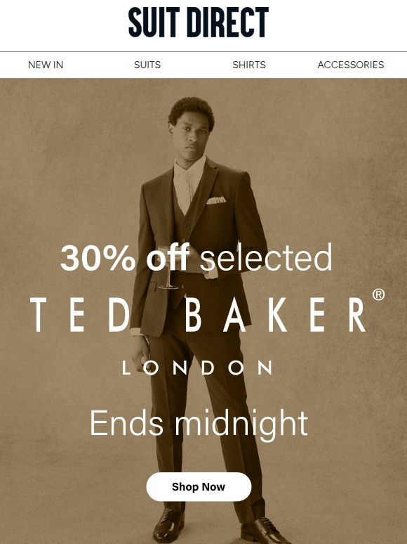 Ends Midnight: 30% off Ted Baker*