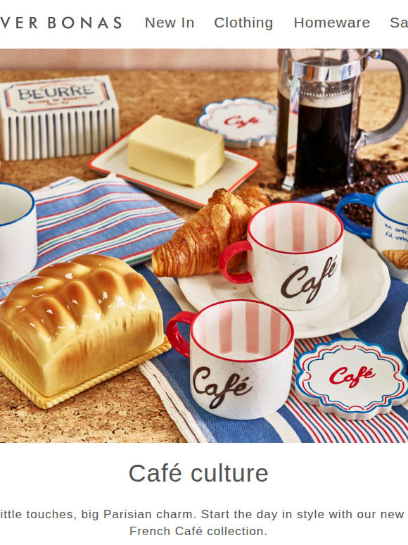 New in Homeware | Café Parisienne