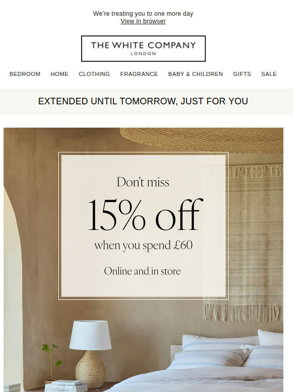 Surprise! 15% off extended