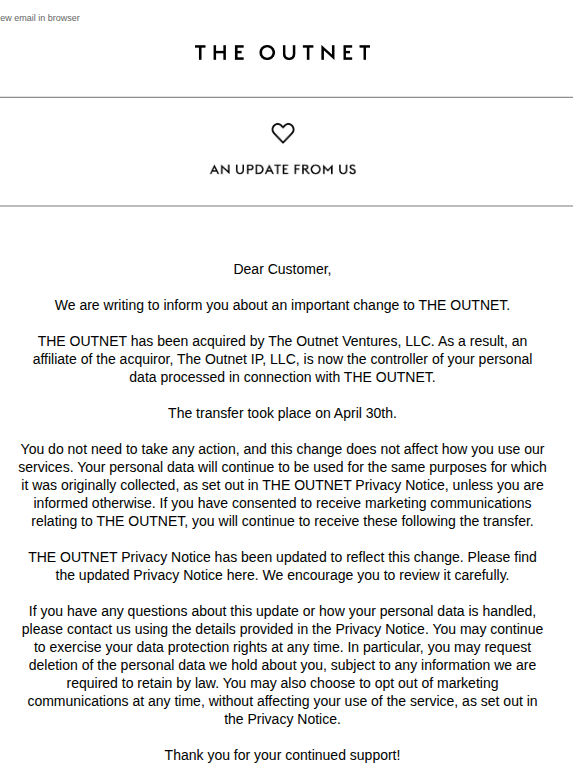 An Important Update from The Outnet