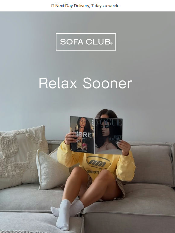 It’s not a myth: sofas delivered tomorrow.