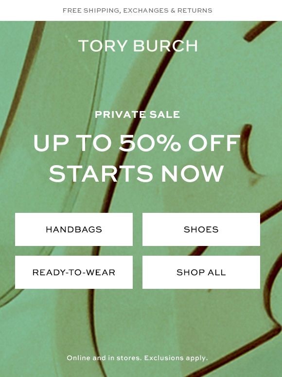 Private Sale: up to 50% off