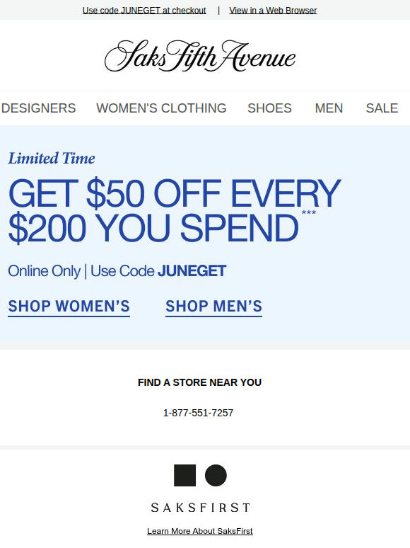 Get $50 off every $200 today