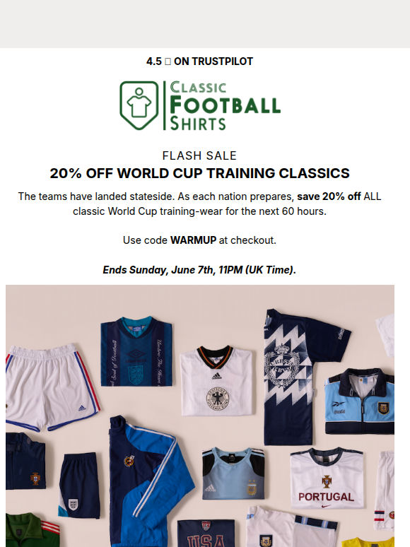 20% Off Training Classics | FLASH SALE 🥅