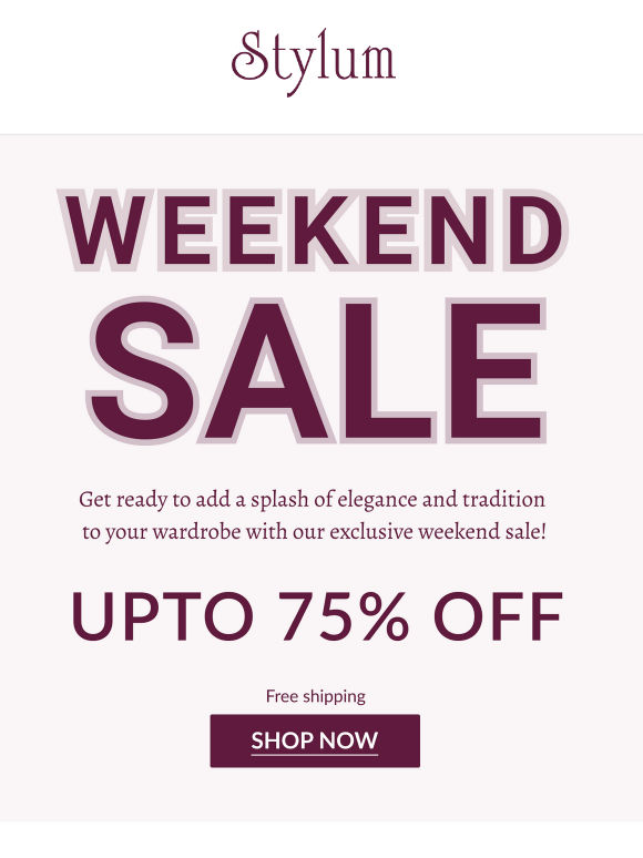 🎉 Weekend Sale Alert: Up to 75% Off on Your Favorite Ethnic Wear! 🎉