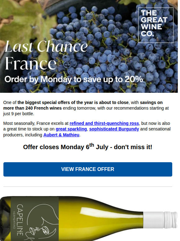 Last chance to save on French wine
