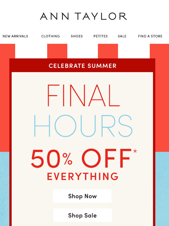 The Grand Finale: 50% Off Our Entire Site Ends Tonight*