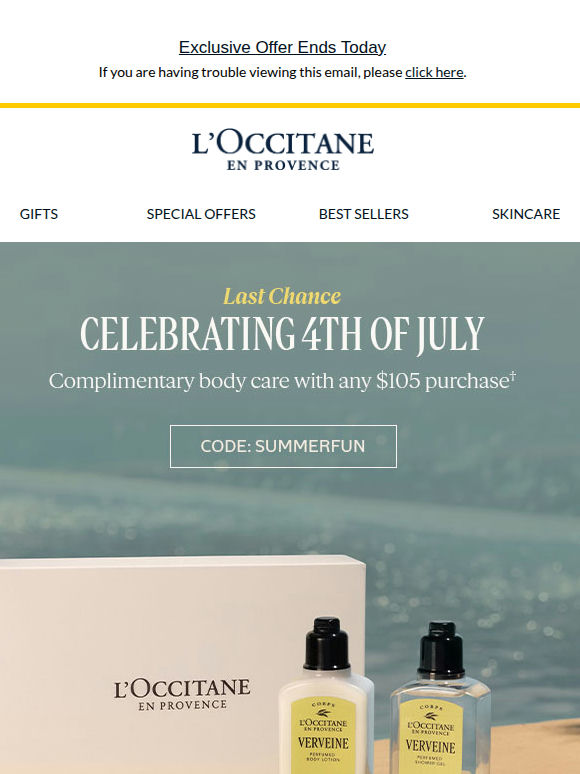 Final Day For a Complimentary Gift For 4th of July