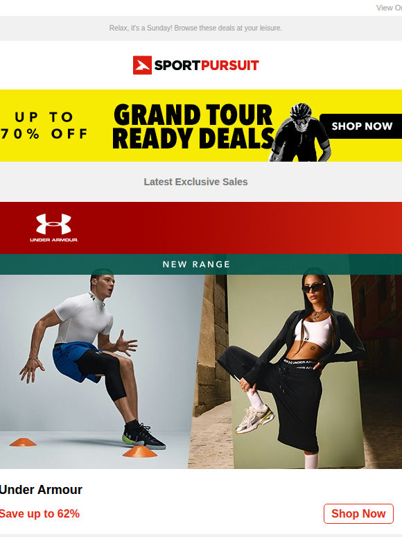 Up to 68% Off: Under Armour - New Range | Vulpine Clothing | Danish Endurance | Crew Clothing Summer Styles | The Great Campout Sale