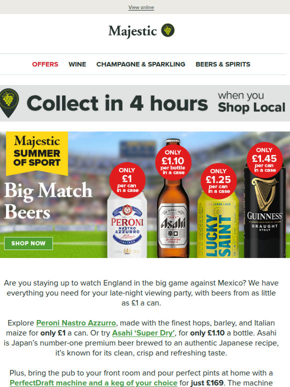 £1 beers for the next big game