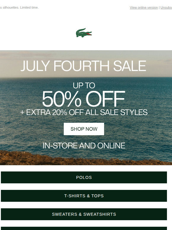 Don't Miss the July Fourth Sale