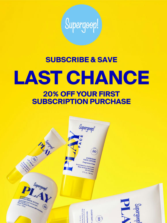 Ends tonight: Don't miss out on 20% off your first subscription order