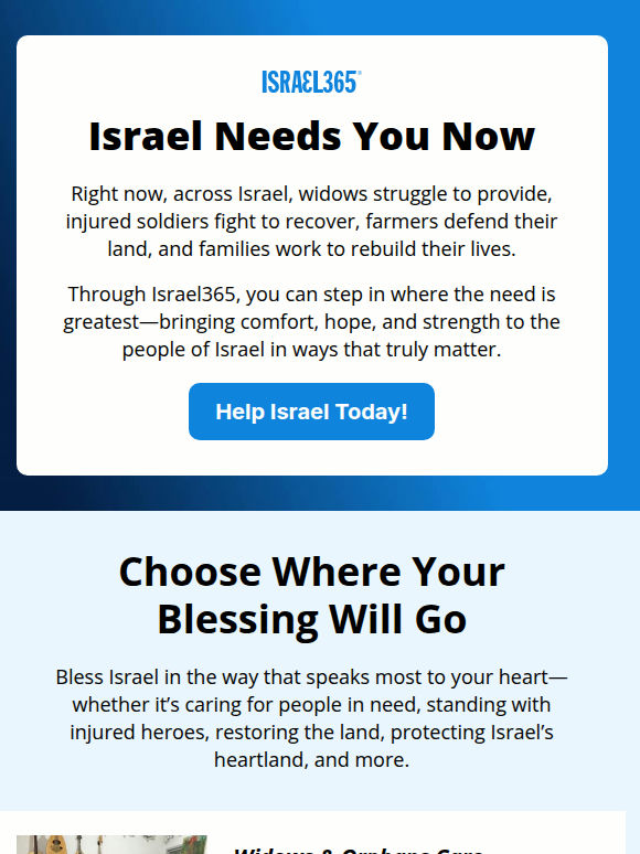  Israel Needs You Now!