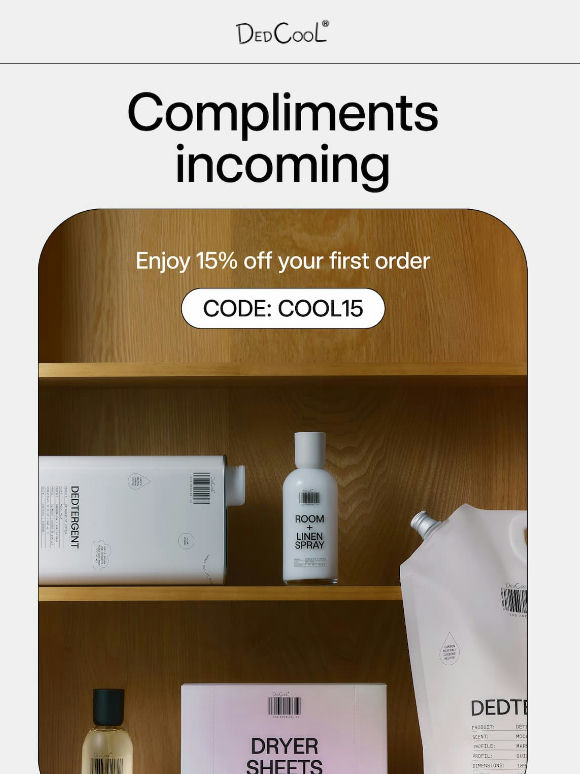 A welcome gift: 15% off