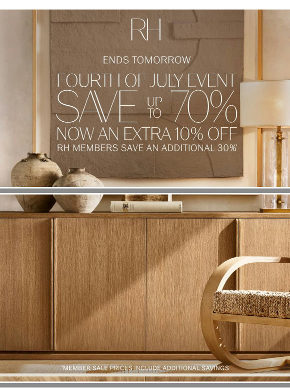 Now Enjoy an Extra 10% Off All Sale Items. Members Save an Additional 30%.