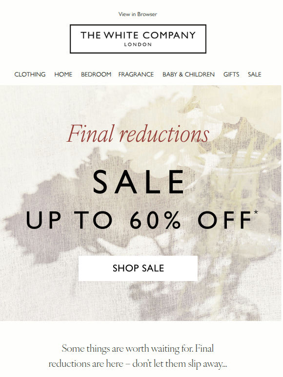 Final Reductions are here! | Up to 60% off