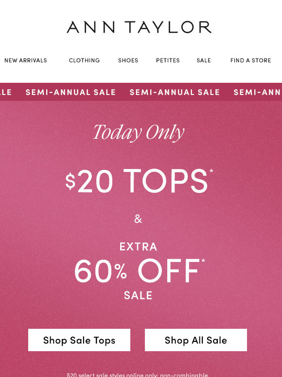 Sale Alert: $20 Tops!