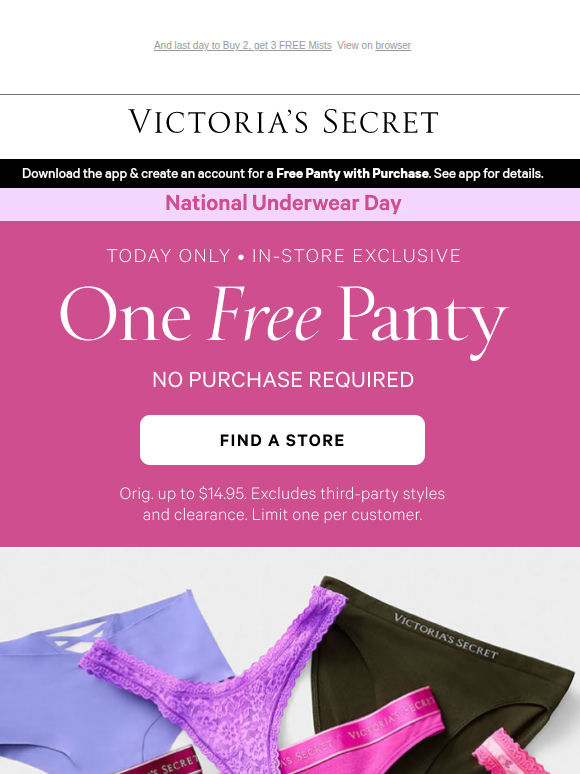 FREE Panty + 10/$40 Pairs—Today ONLY