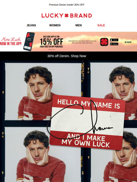 Introducing Charlie Puth For Lucky Brand 🤞