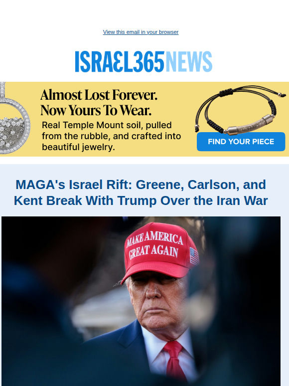 MAGA's Israel Rift: Greene, Carlson, and Kent Break With Trump Over the Iran War and Today's Top Stories