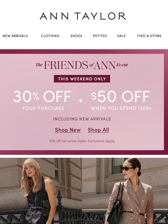 It's Here: 30% Off Your Purchase + Extra $50 Off $200+