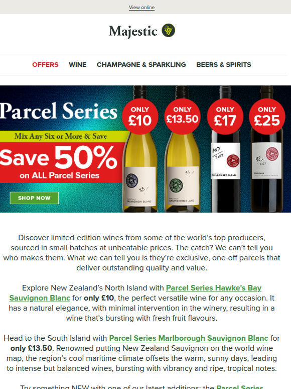 50% off ALL Parcel Series