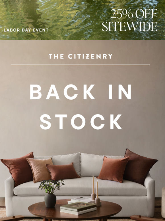 Your favorite pieces are back, 25% off